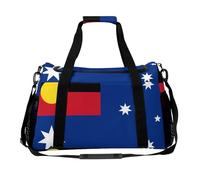 Flag of Australia with Aboriginal Trendy Duffle Bag for Travel Large Capacity Lightweight Carry on Halfday Weekender Bags