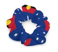 Flag of Australia with Aboriginal Trendy Scrunchies Hair for Women Classic Elastic Thick Ponytail Holders Hair Bands