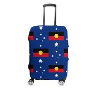 Flag of Australia with Aboriginal Washable Suitcase Cover Protective Luggage Case Covers Elastic Baggage Protector M