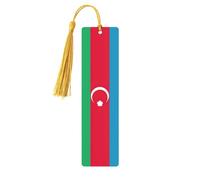 Flag of Azerbaijan 5 Pc Artistic Bookmark Set for Women, Tassel Wooden Bookmarks Study Supplies