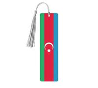 Flag of Azerbaijan 5 Pc Artistic Bookmark Set for Women, Tassel Wooden Bookmarks Study Supplies