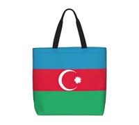 Flag Of Azerbaijan Basic Models Tote Bag With Zipper With Inner Pockets,Laptop Work Tote Bag For Sport,Travel