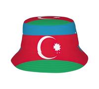Flag of Azerbaijan Print Bucket Hat Beach Hat for Outdoor Summer Sun Protection Unisex Beach Cap Beach Fishing Hat Black, Black, One size