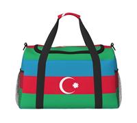 Flag of Azerbaijan print Carry on Luggage for Women Men Shoulder Weekender Crossbody Bag for Yoga Travel Must Haves, Black, One Size
