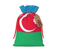Flag Of Azerbaijan Print Drawstring Gift Reusable Bags Eco-Friendly Pouches Holiday Birthday Favors Sack