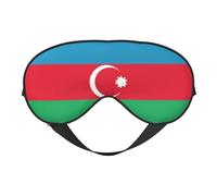 Flag of Azerbaijan Print Eye Mask for Comfortable Sleep – Elastic Nighttime Shade, Perfect for Plane, Travel, and Meditation