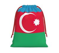 Flag Of Azerbaijan Print Gift Drawstring Bag Reusable Pouch Party Favors Birthdays Weddings Daily Sack