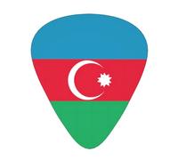 Flag of Azerbaijan Print Guitar Picks 12 Pack - Thin Medium Heavy Plectrums for Acoustic Guitar Bass Electric Guitar