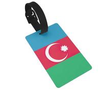 Flag of Azerbaijan Print Luggage Tags Quick Install Airplane Travel Essentials for Suitcases Durable PVC Bag Tag