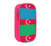 Flag of Azerbaijan Print Practical Pencil Case Multi-Compartment Office Travel School Art Daily Supplies
