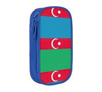 Flag of Azerbaijan Print Practical Pencil Case Multi-Compartment Office Travel School Art Daily Supplies