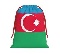 Flag Of Azerbaijan Print Reusable Drawstring Gift Bags For Candy Bag Birthday, Wedding Or Daily