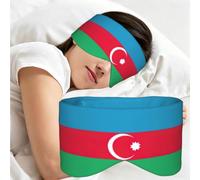 Flag of Azerbaijan Print Sleep Mask,Coverage Eye Mask,Soft Breathable Blindfold for Travel Nap Work
