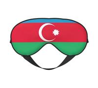 Flag of Azerbaijan Print Soft Eye Mask with Adjustable Strap Sleep Shade Cover for Airplane Travel Nap