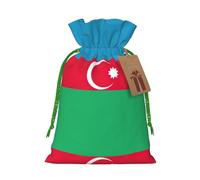 Flag Of Azerbaijan Print Stylish Drawstring Pouches,Reusable Drawstring Gift Bags,Perfect For Holiday And Party