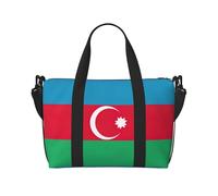 Flag of Azerbaijan print Travel Duffel Bag Tote Carry on Luggage Bag, Sports Gym Bag Weekender Overnight Bags, Black, One Size