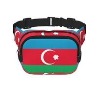 Flag of Azerbaijan Printed Fashion Crossbody Bag, Hiking Waist Bag, Square Double Layer Travel and Fitness Shoulder Bag