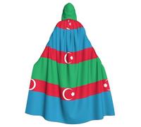 Flag Of Azerbaijan Printed Hooded Cloak Robe Cloak Witch Vampires Grim Reaper Devil For Boy Girl Cosplay Costume