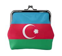 Flag Of Azerbaijan Printing Coin Purse, Lightweight Minimalist Wallet For Music Festivals And Concerts, Black, One Size, Art Deco