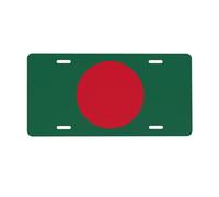 Flag of Bangladesh License Plate for Front of Car â€“ Personalized Aluminum Car Tags â€“ 6â€ x 12â€ Universal Fit.