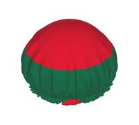 Flag of Bangladesh Print Shower Cap - Double Layer Breathable, Adjustable Elastic Strap, Durable Hotel Travel Essentials