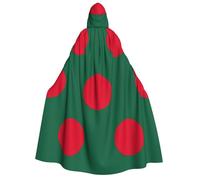 Flag of Bangladesh print Unisex Medieval Viking Hooded Cape Cloak for Halloween Cosplay, Christmas Party Costume Outfits