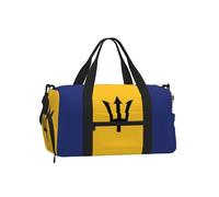 Flag of Barbados Duffel Bag with Shoe Compartment - Lightweight Water-Resistant Holdall Gym Bag with Built-in Wet and Dry Separation Pouch