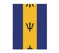 Flag of Barbados Flannel Blanket 50 x 40 inches - Soft, Warm, Anti-Wrinkle, Hypoallergenic for Beds, Sofas, Camping, or Travel