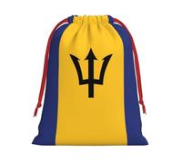 Flag of Barbados Print Holiday Drawstring Bag, Treat Pouch Wrap,Reusable Event Favor,Daily Storage Bag M