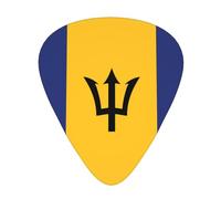 Flag of Barbados Printed guitar picks for acoustic, electric, and band players, 12 pieces in 3 different thicknesses