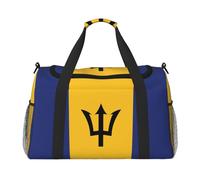 Flag of Barbados Travel Duffel Bag Carry On Overnight Weekender Bag with Shoulder Strap Large Capacity Sports Gym Tote