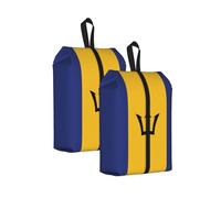 Flag of Barbados Water Resistant Travel Shoe Bag with Handle for Suitcase Sneakers Boots Gym 2PCS