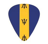 Flag of Barbados Wear-resistant guitar picks, thin, medium, heavy, 12 pieces of guitar picks, suitable for guitar, bass, electric guitar, ukulele,