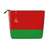 Flag of Belarus Print Cosmetic Bag for Women,Faux Linen Makeup Bag Large Capacity,Perfect for Travel Daily Use