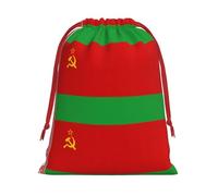 Flag Of Belarus Print Plush Gift Bags With Drawstring, Reusable Gift Wrap For Christmas, Wedding, Party -Size M