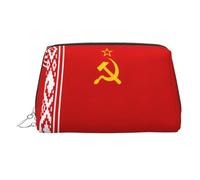Flag of Belarus Printed Zippered Toiletry Bag, Wide Open Storage Case for Personal Care Items and Cosmetics