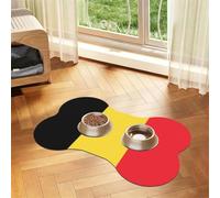 Flag of Belgium Bone Shaped Absorbent Dog Feeding Mat | 16"X24" Waterproof Pu Leather Pet Food Placemat With Non Slip Rubber Backing Fast Drying Spill Proof Mat For Dogs Cats Floor