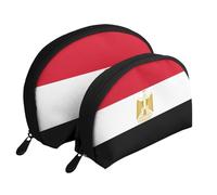 Flag of Belgium Moon Cosmetic Bag, Travel Makeup Pouch, Portable Waterproof Cosmetic Pouch for Girls Women., Egyptian Flag, One Size