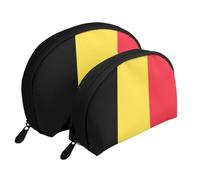 Flag of Belgium Moon Cosmetic Bag, Travel Makeup Pouch, Portable Waterproof Cosmetic Pouch for Girls Women., Flag Of Belgium, One Size