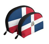 Flag of Belgium Moon Cosmetic Bag, Travel Makeup Pouch, Portable Waterproof Cosmetic Pouch for Girls Women., Dominican Republic, One Size