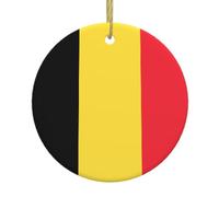 Flag of Belgium Print Ceramic Christmas Ornaments – Perfect for Indoor & Outdoor Decor, Wall Mount, Holiday Decorations