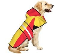 Flag of Belgium Reflective Waterproof Dog Raincoat Jacket, Adjustable Hooded Pet Coat with Leash Hole,for Outdoor UseXL