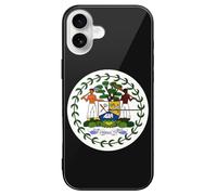 Flag of Belize Printed Phone Case Cute Slim Glass Cellphone Protective Cover Unisex Compatible with iPhone 16/16 Plus/16 Pro/16 Pro Max/16 E