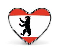 Flag of Berlin Cute Brooch Badge Heart Shape Pin Hat Clothing Jewelry Accessories Gifts for Wedding Party