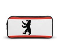 Flag of Berlin Funny Pen Case Pencil Large Pouch Stationery Bag Makeup Cosmetic Organizer for Men Women