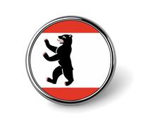 Flag of Berlin Round Brooch Pin Lapel Pins Tie Suit Dress Accessories Wedding Birthday for Men Women