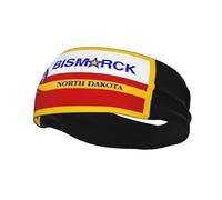 Flag of Bismarck, North Dakota Headbands Men Women Non Slip Wicking Sports Sweatband for Gym Basketball Yoga Hairbands
