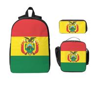 Flag of Bolivia Backpack Set-3-in-1 Travel Bag Lunch Bag Storage Pouch