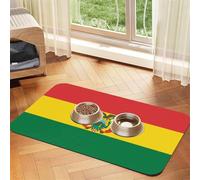 Flag of Bolivia Pet Water Absorbent Faux Leather Feeding Mat 30x45cm Non Slip Durable Mat for Cat and Dog Bowls