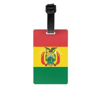 Flag of Bolivia Print PVC Luggage Tags for Suitcase, Detachable Wrist Strap, Quickly Identifier Travel Bag Tags